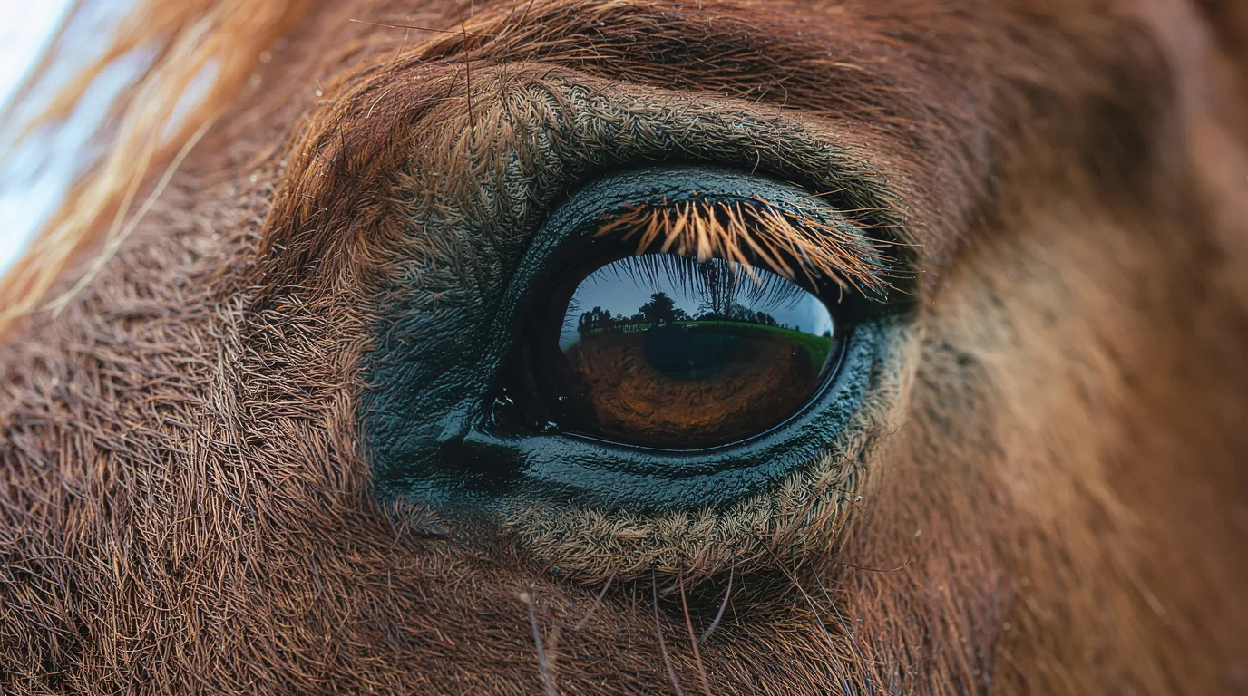Un regard de cheval au Les Écuries d'Augias, Saint-Clément
